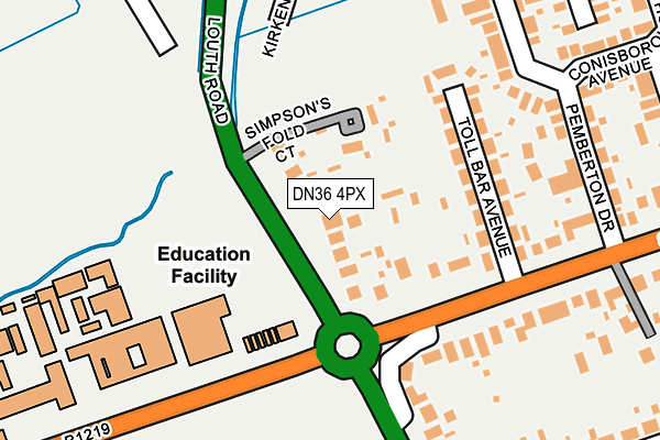 DN36 4PX map - OS OpenMap – Local (Ordnance Survey)