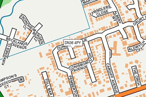 DN36 4PY map - OS OpenMap – Local (Ordnance Survey)