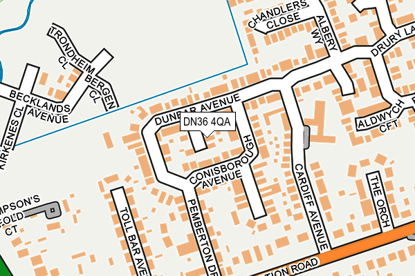 DN36 4QA map - OS OpenMap – Local (Ordnance Survey)