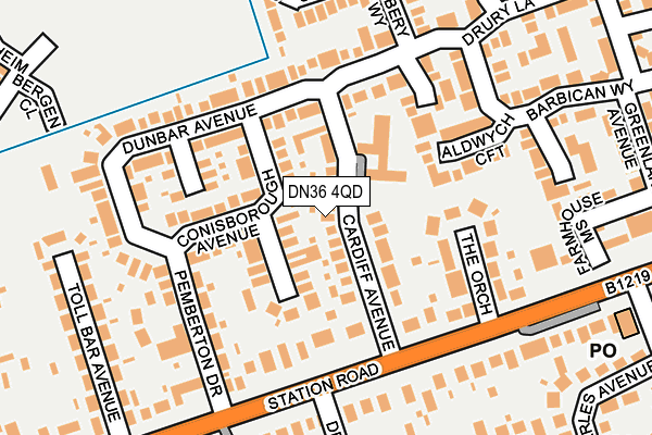DN36 4QD map - OS OpenMap – Local (Ordnance Survey)