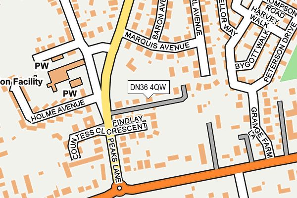 DN36 4QW map - OS OpenMap – Local (Ordnance Survey)