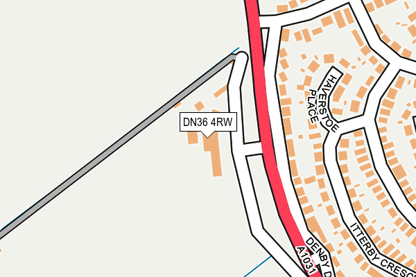 DN36 4RW map - OS OpenMap – Local (Ordnance Survey)