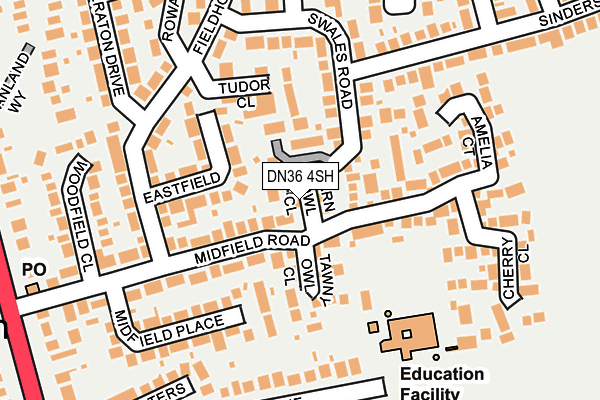 DN36 4SH map - OS OpenMap – Local (Ordnance Survey)