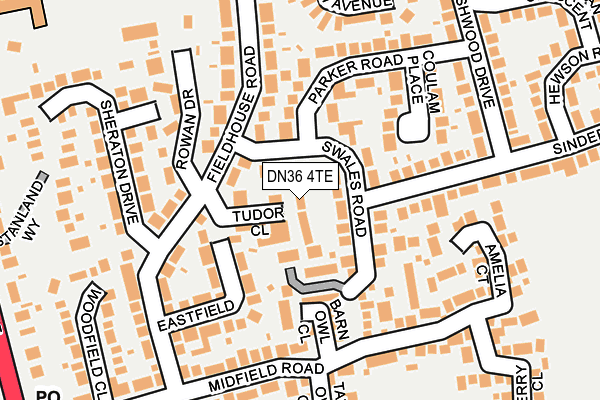 DN36 4TE map - OS OpenMap – Local (Ordnance Survey)