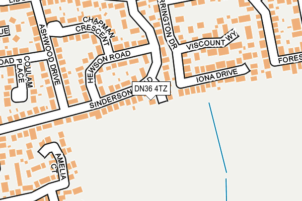 DN36 4TZ map - OS OpenMap – Local (Ordnance Survey)