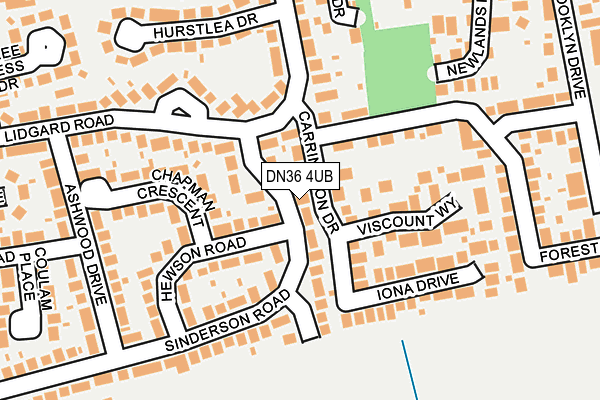 DN36 4UB map - OS OpenMap – Local (Ordnance Survey)