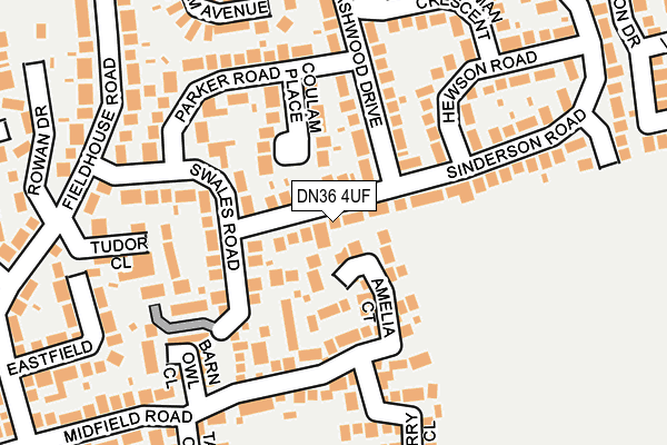 DN36 4UF map - OS OpenMap – Local (Ordnance Survey)
