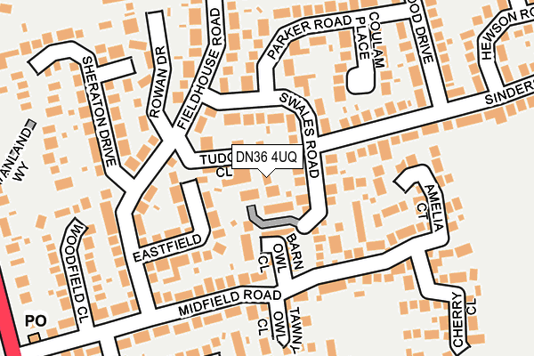 DN36 4UQ map - OS OpenMap – Local (Ordnance Survey)