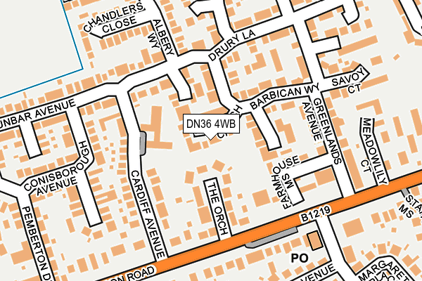DN36 4WB map - OS OpenMap – Local (Ordnance Survey)