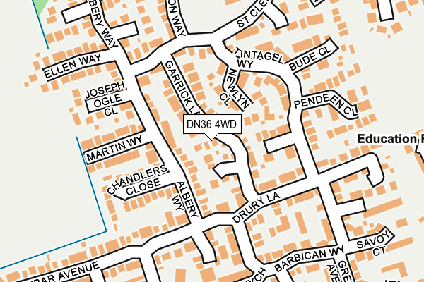 DN36 4WD map - OS OpenMap – Local (Ordnance Survey)