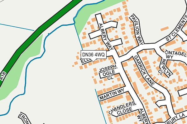 DN36 4WQ map - OS OpenMap – Local (Ordnance Survey)