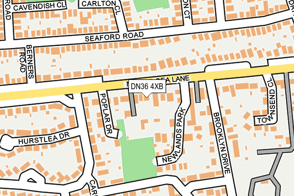 DN36 4XB map - OS OpenMap – Local (Ordnance Survey)