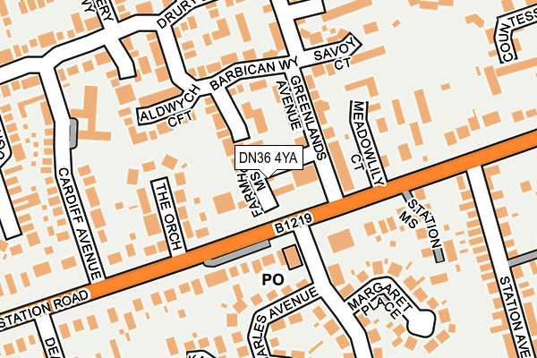 DN36 4YA map - OS OpenMap – Local (Ordnance Survey)