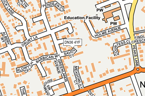 DN36 4YF map - OS OpenMap – Local (Ordnance Survey)