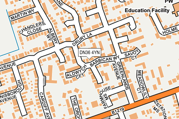 DN36 4YN map - OS OpenMap – Local (Ordnance Survey)