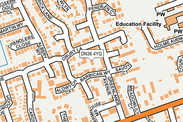 DN36 4YQ map - OS OpenMap – Local (Ordnance Survey)