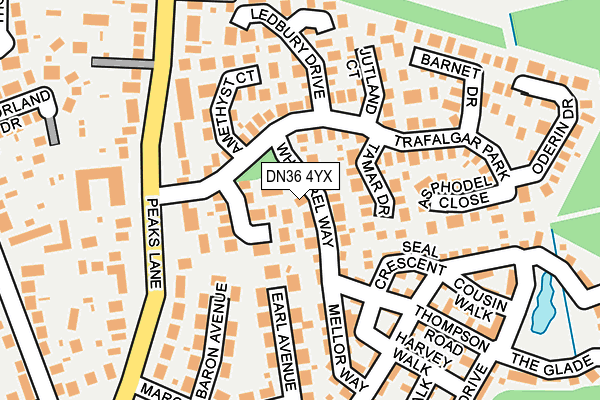 DN36 4YX map - OS OpenMap – Local (Ordnance Survey)