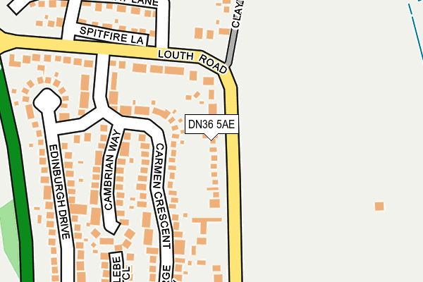DN36 5AE map - OS OpenMap – Local (Ordnance Survey)