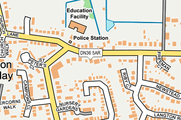DN36 5AR map - OS OpenMap – Local (Ordnance Survey)