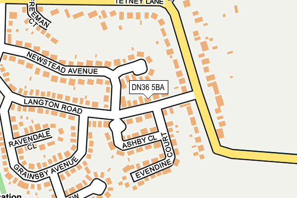 DN36 5BA map - OS OpenMap – Local (Ordnance Survey)