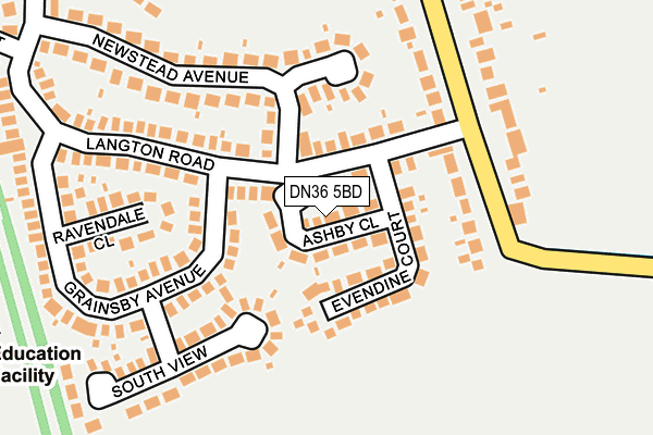 DN36 5BD map - OS OpenMap – Local (Ordnance Survey)