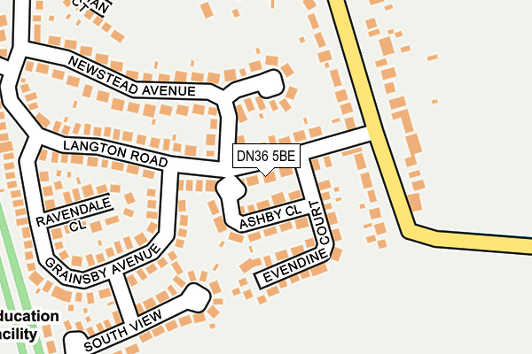 DN36 5BE map - OS OpenMap – Local (Ordnance Survey)