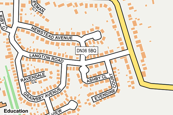 DN36 5BQ map - OS OpenMap – Local (Ordnance Survey)