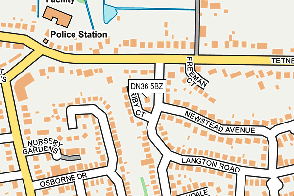 DN36 5BZ map - OS OpenMap – Local (Ordnance Survey)