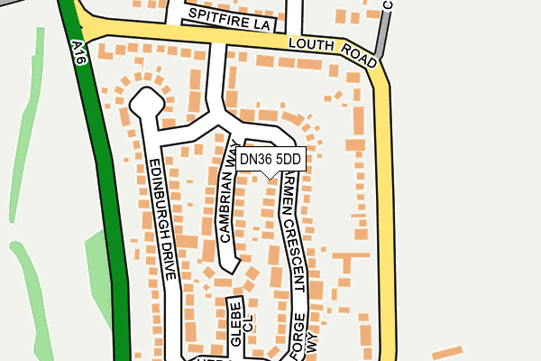 DN36 5DD map - OS OpenMap – Local (Ordnance Survey)