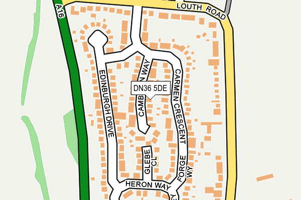 DN36 5DE map - OS OpenMap – Local (Ordnance Survey)