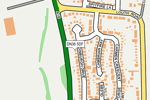 DN36 5DF map - OS OpenMap – Local (Ordnance Survey)