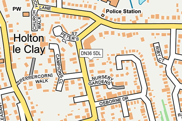 DN36 5DL map - OS OpenMap – Local (Ordnance Survey)