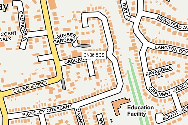 DN36 5DS map - OS OpenMap – Local (Ordnance Survey)