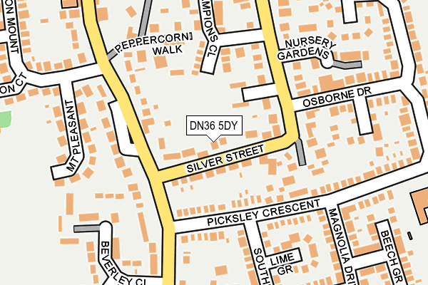 DN36 5DY map - OS OpenMap – Local (Ordnance Survey)