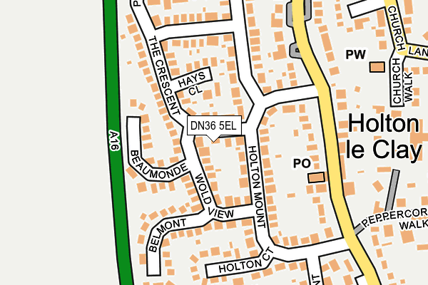 DN36 5EL map - OS OpenMap – Local (Ordnance Survey)