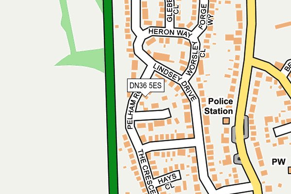 DN36 5ES map - OS OpenMap – Local (Ordnance Survey)