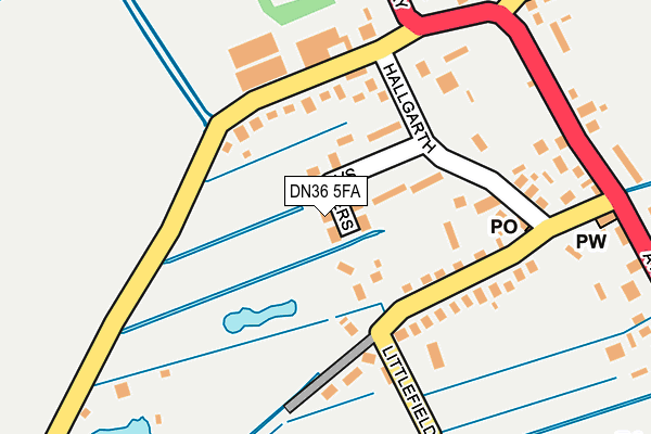 DN36 5FA map - OS OpenMap – Local (Ordnance Survey)