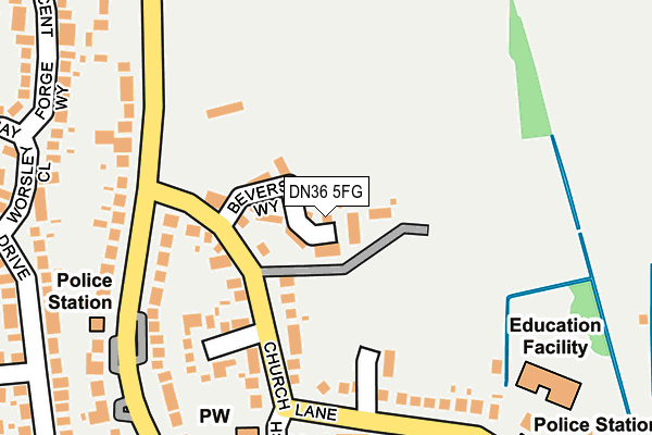 DN36 5FG map - OS OpenMap – Local (Ordnance Survey)
