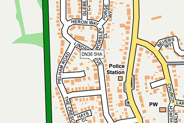 DN36 5HA map - OS OpenMap – Local (Ordnance Survey)
