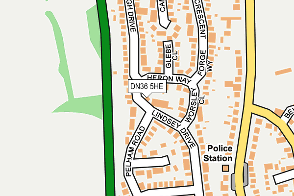 DN36 5HE map - OS OpenMap – Local (Ordnance Survey)