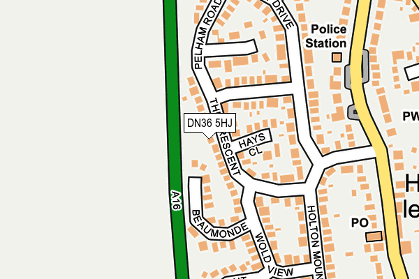 DN36 5HJ map - OS OpenMap – Local (Ordnance Survey)