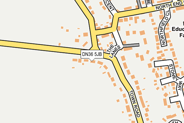 DN36 5JB map - OS OpenMap – Local (Ordnance Survey)