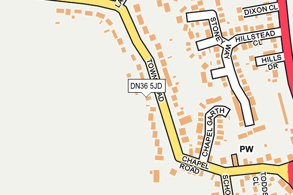DN36 5JD map - OS OpenMap – Local (Ordnance Survey)