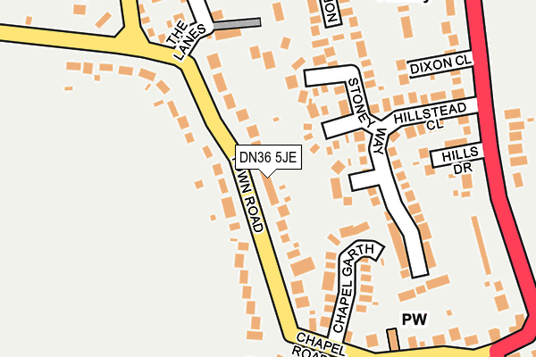 DN36 5JE map - OS OpenMap – Local (Ordnance Survey)