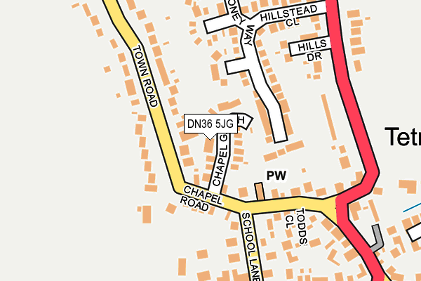 DN36 5JG map - OS OpenMap – Local (Ordnance Survey)