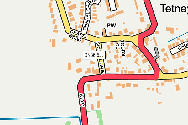 DN36 5JJ map - OS OpenMap – Local (Ordnance Survey)