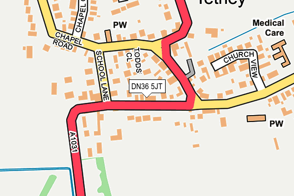 DN36 5JT map - OS OpenMap – Local (Ordnance Survey)