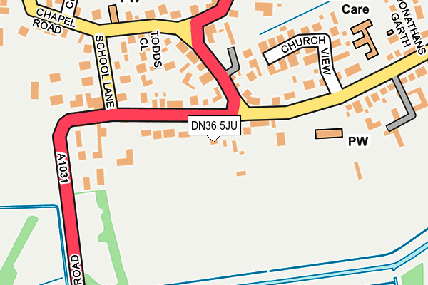 DN36 5JU map - OS OpenMap – Local (Ordnance Survey)