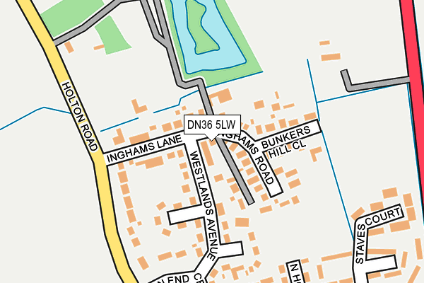 DN36 5LW map - OS OpenMap – Local (Ordnance Survey)