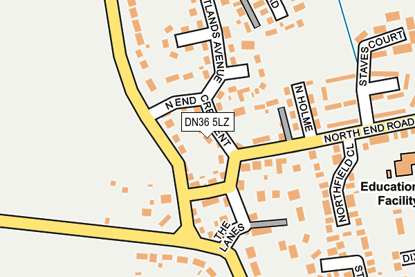 DN36 5LZ map - OS OpenMap – Local (Ordnance Survey)